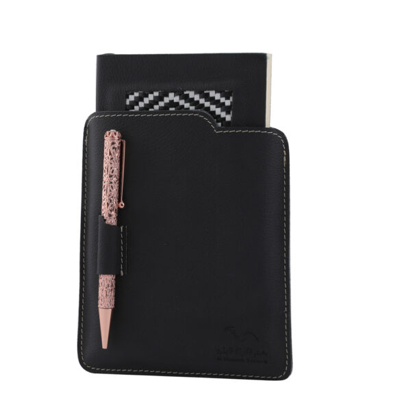 Notebook  Set With Woven Leather AKT40-3 Black